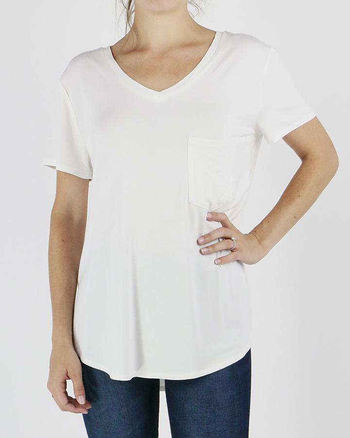 Grace & Lace Perfect Pocket Tee Ivory - Simply Beautiful Jewelry Design ...